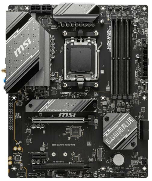 Материнская плата MSI B650 GAMING PLUS WIFI Socket AM5 AMD B650 4xDDR5 2xPCI-E 16x 1xPCI-E 1x 4xSATA III ATX Retail