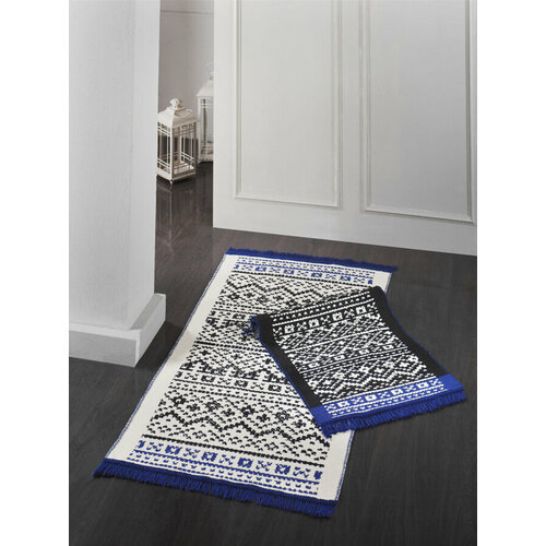 SAREV Коврик для ванной Angola цвет: синий, белый, черный (60х100 см)