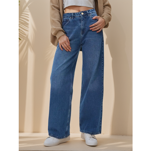 Джинсы широкие Sylvia, размер 30, синий джинсы широкие sylvia размер 27 синий