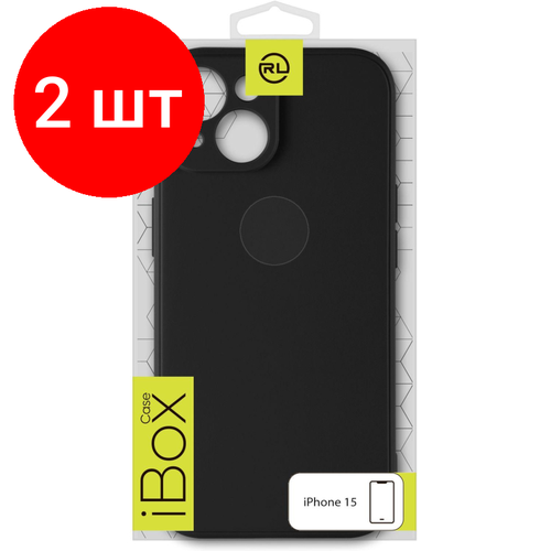 Комплект 2 штук, Чехол накладка силикон Red Line iBox Case для iPhone 15, черный