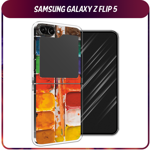 Силиконовый чехол на Samsung Galaxy Z Flip 5 / Самсунг Z Flip 5 Акварель