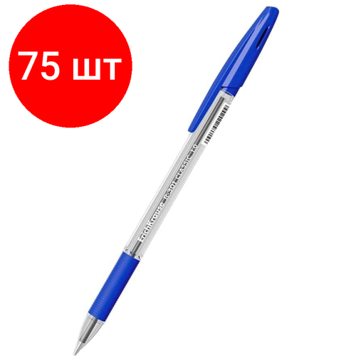 Комплект 75 штук, Ручка шариковая неавтомат. Erich Krause R-301Classic 1.0, син, масл, манж