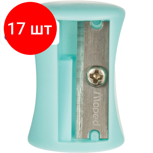 Комплект 17 штук, Точилка Maped VIVO PASTEL 1отв, пластик, ассорти,63011 точилка 1отв pastel с кнопкой ассорти