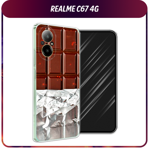 Силиконовый чехол на Realme C67 4G / Реалми C67 4G Шоколад в обертке матовый силиконовый чехол на realme c67 4g реалми c67 4g любопытный совенок черный