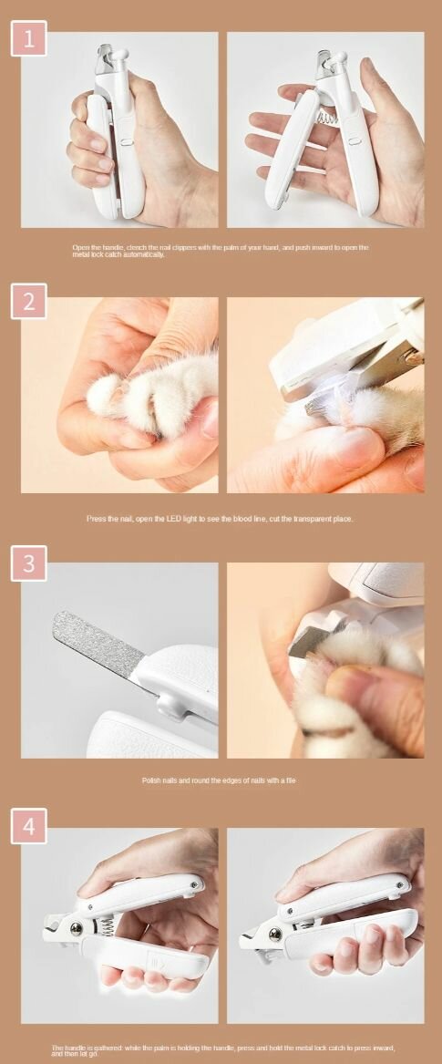 Картинки Триммер для стрижки когтей домашних животных, для груминга, цвет: белый