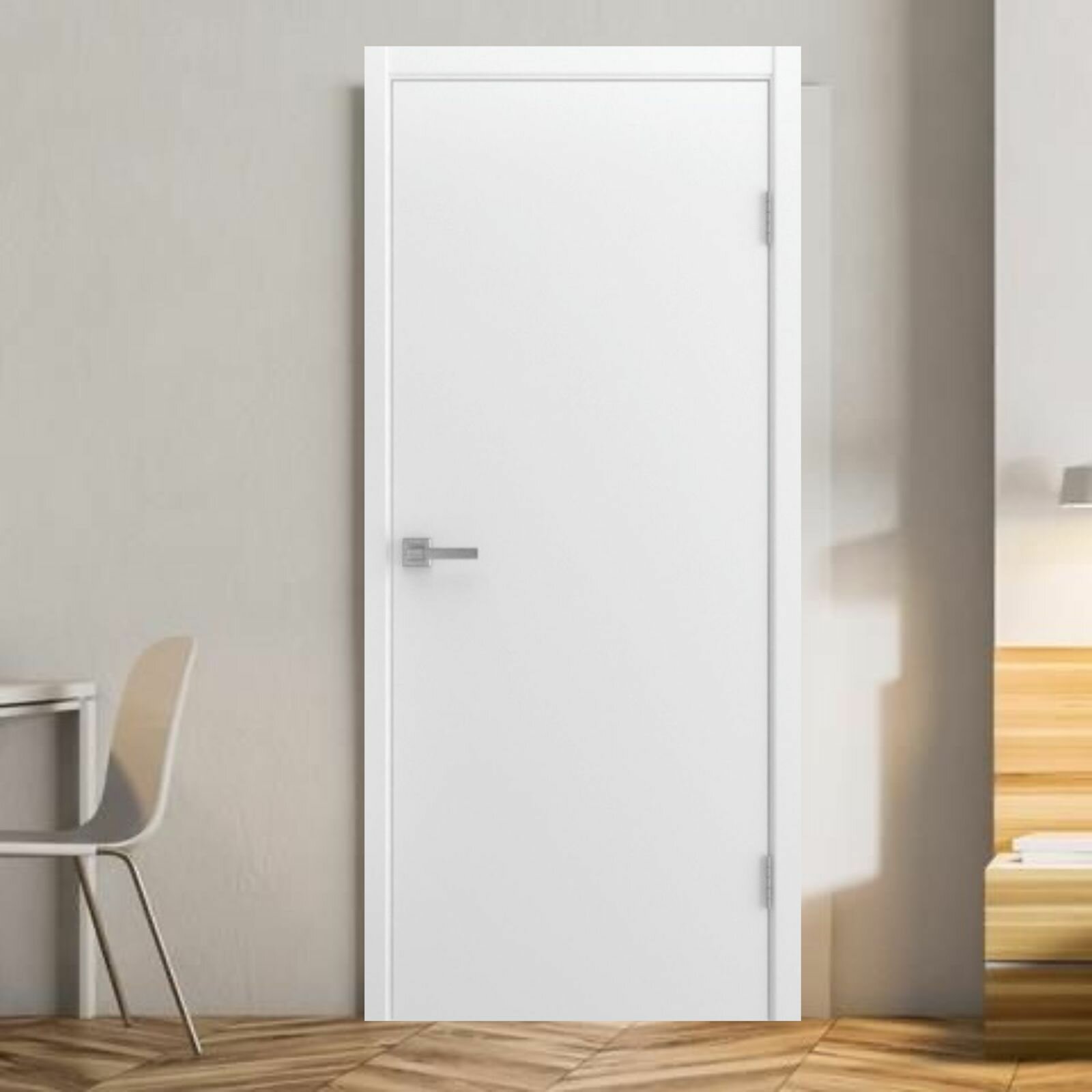 фото Дверь межкомнатная Z Глухая Эмаль Paputin's Doors 900 х 2000 мм Комплект