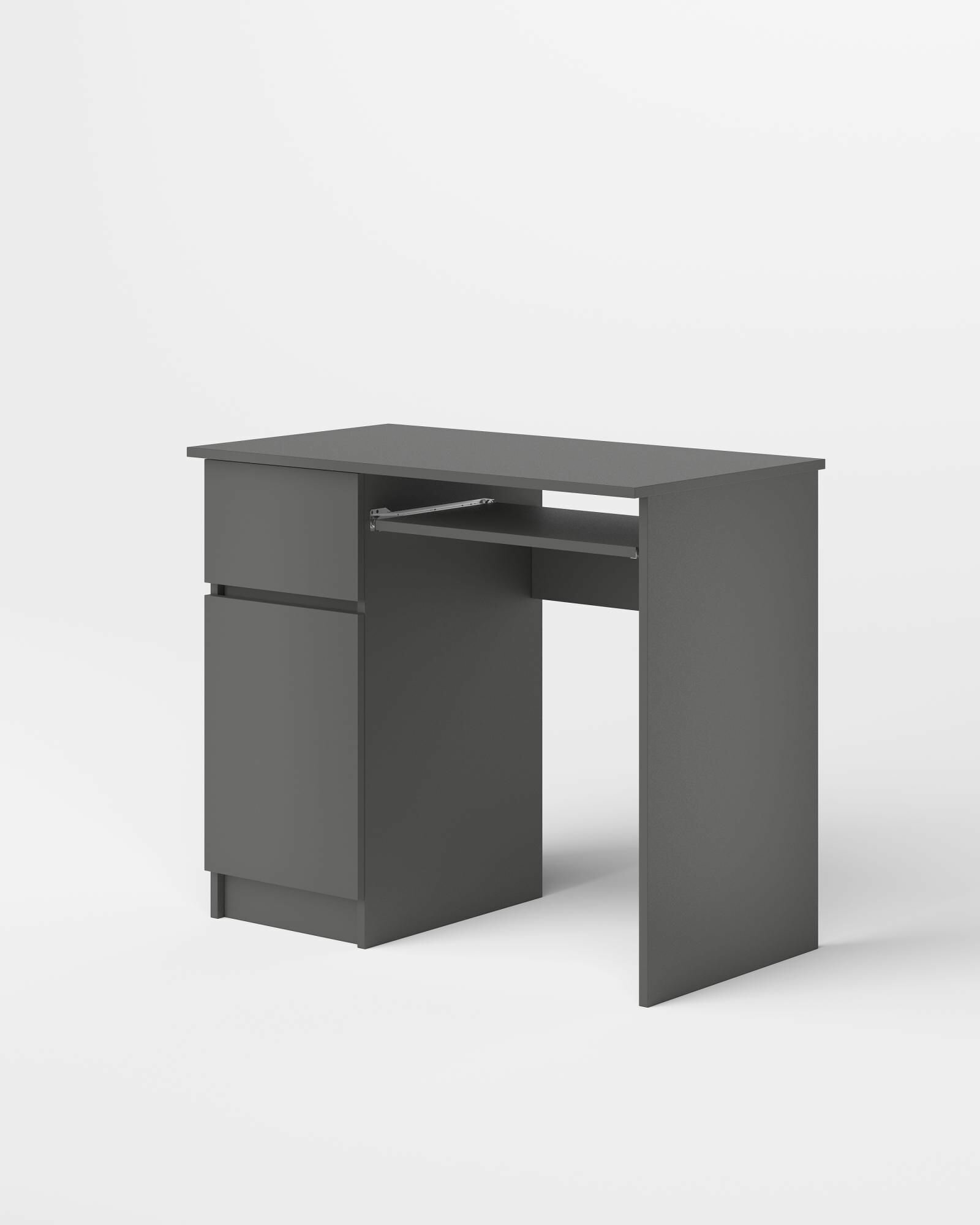 фото Стол письменный Охта 1.2 левый ЛДСП Графит с ящиками, полкой для дома, подростка, ребенка, учебы, компьютера 900х766х500 петровская