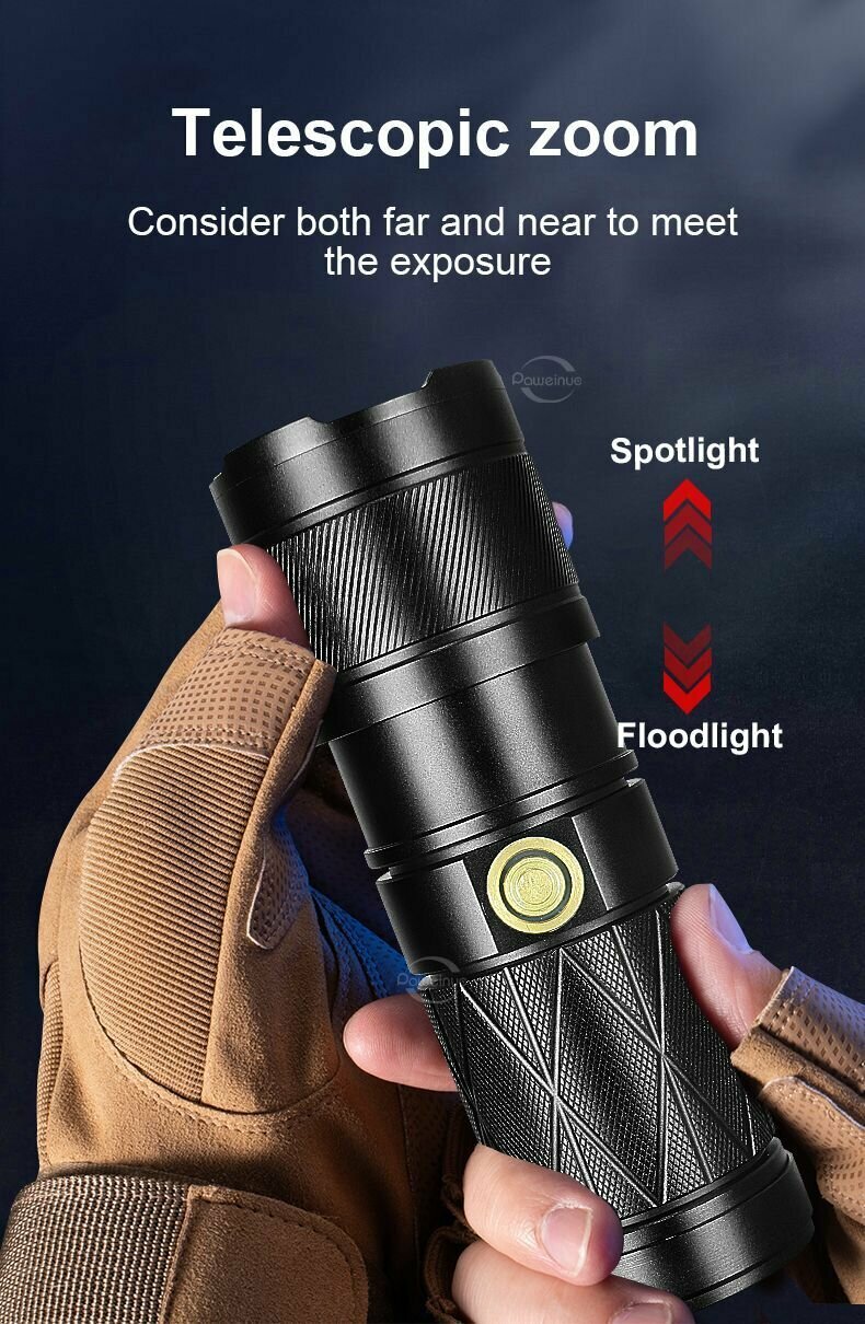 фото Сверхяркий яркий туристический фонарь для охоты и рыбалки + пауэр банк