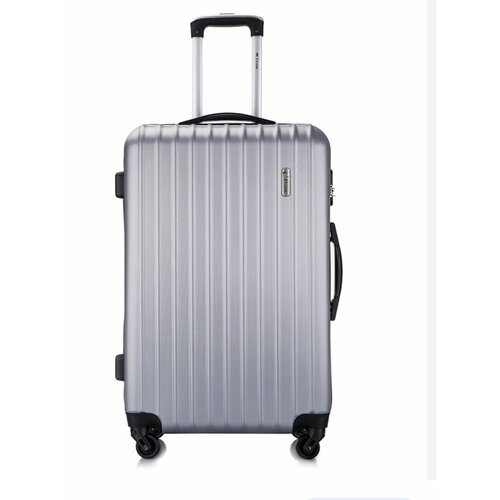 Чемодан чемоданмсин, 70 л, размер L, серый чемодан чемоданмсин 37 л размер s экрю