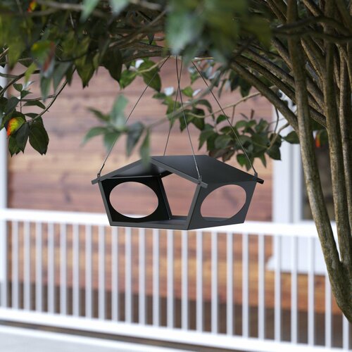 Кормушка металлическая для птиц и белок скворечник TEMPACHE Домик 15х30х22 см черная 1990₽