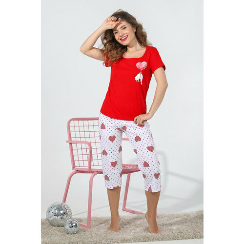 Пижама VIOTEX, размер 48, красный пижама viotex размер 48 серый