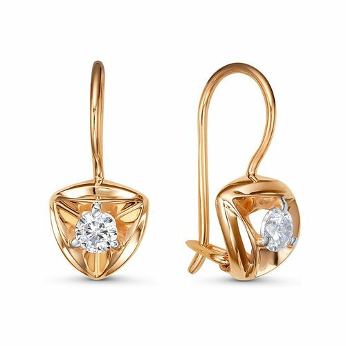 Серьги Diamant online, золото, 585 проба, фианит