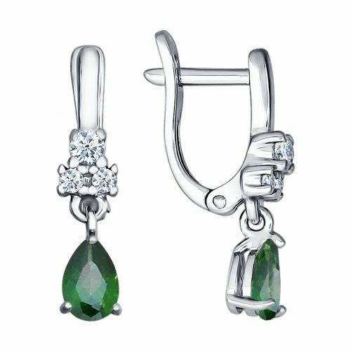 Серьги Diamant online, серебро, 925 проба, фианит