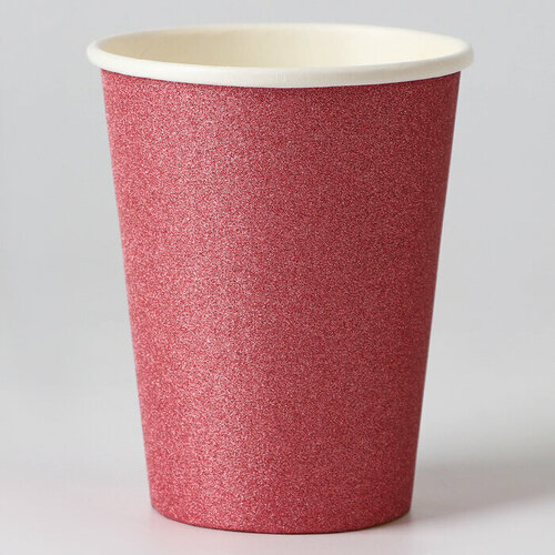 Стаканы бумажные Блёстки 6 шт цвет бордовый 519₽