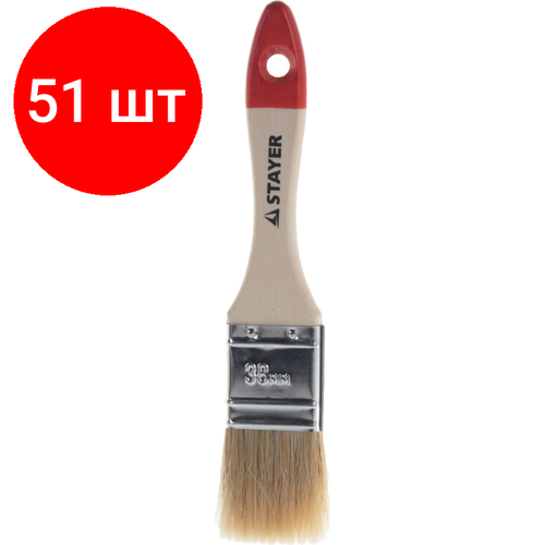 Комплект 51 штук, Кисть плоская STAYER UNIVERSAL-STANDARD, натуральная щетина, 38мм 0101-038 stayer плоская кисть 38 мм stayer aqua standard 01032 038