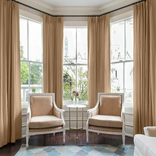 Шторы блэкаут в эркер - 4 шт. (выс. 320 см х шир. 135 см) Цвет карамельные ЭРК-1