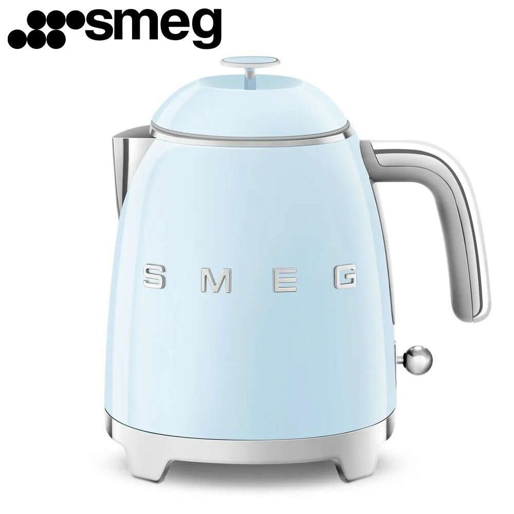 Чайник электрический мини SMEG KLF05PBEU / мощность 1400 Вт / пастельный голубой