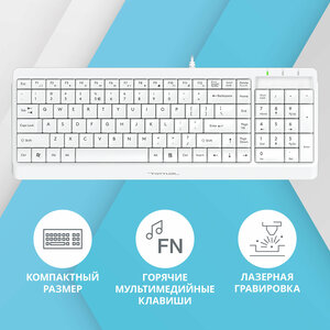 Клавиатура A4Tech Fstyler FK15 белый USB