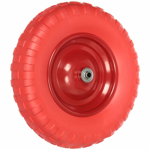 опорное колесо с пневматическим колесом 48 мм trailercom Колесо для тачки полиуретан PU, 4.80/4.00-80, втулка D12 мм