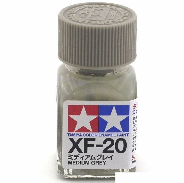 Эмаль XF-20 Medium Grey flat, enamel paint 10 ml. (Средне-Серый матовый) Tamiya 80320