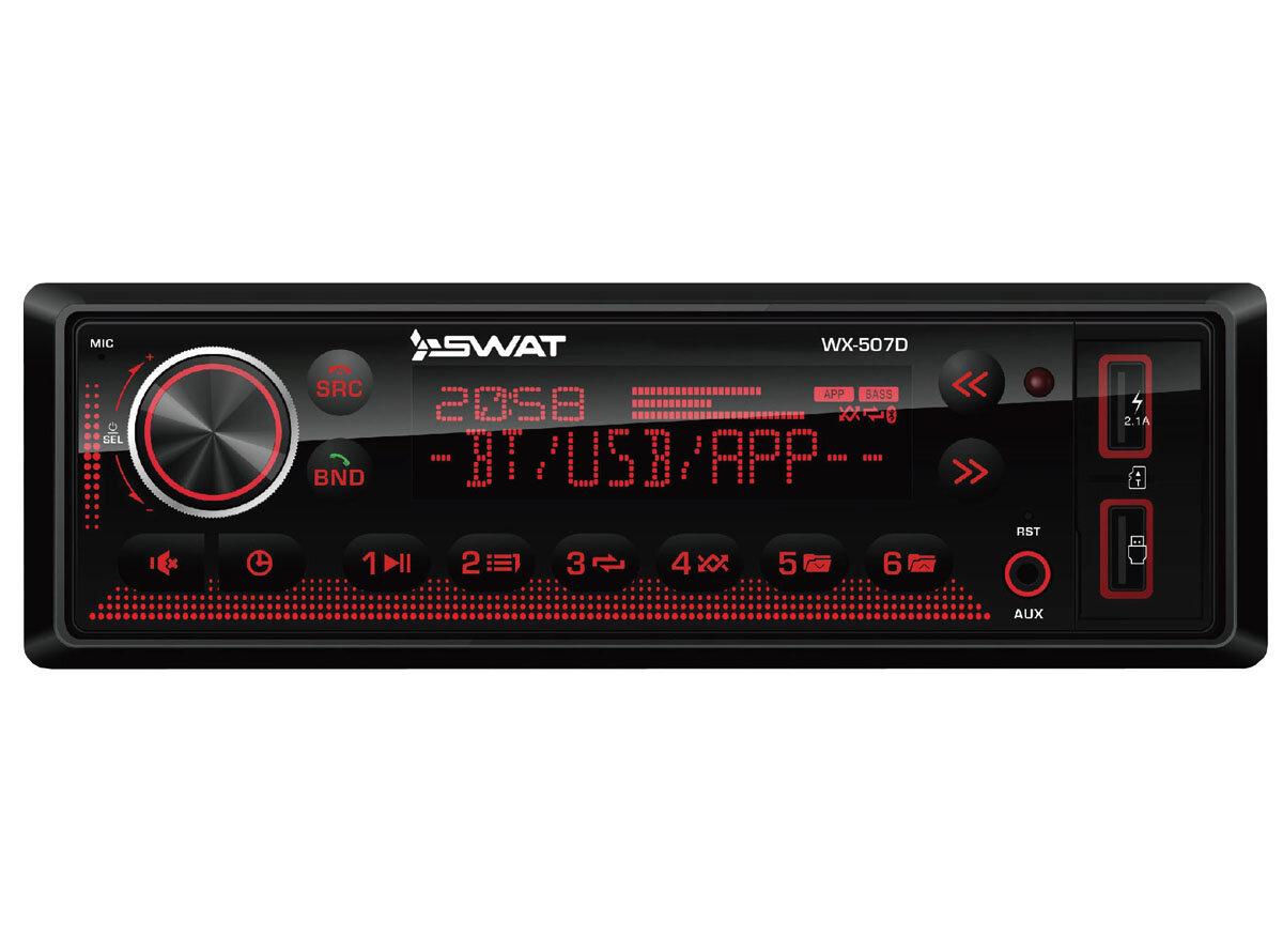 Swat WX-507D Автомагнитола со встроенным процессором и bluetooth