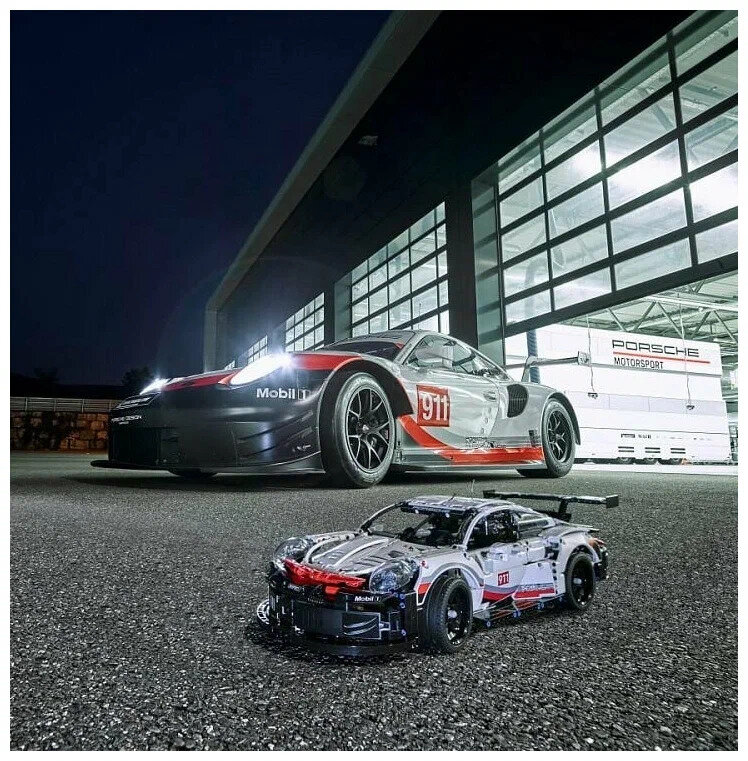 Конструктор Technicа Техник Автомобиль Суперкар Supercar Порше Porsche 911 RSR, без электрики, 1580 дет.