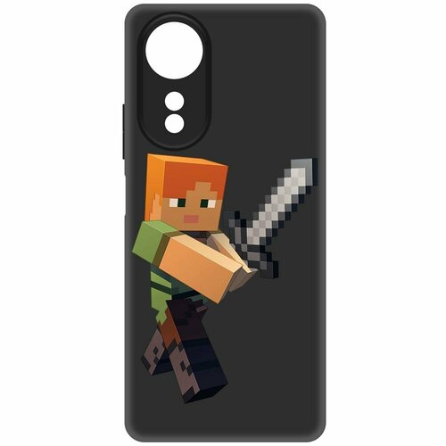 Чехол-накладка Krutoff Soft Case Minecraft-Алекс для Oppo A58 4G черный чехол накладка krutoff soft case женственность для oppo a58 4g черный