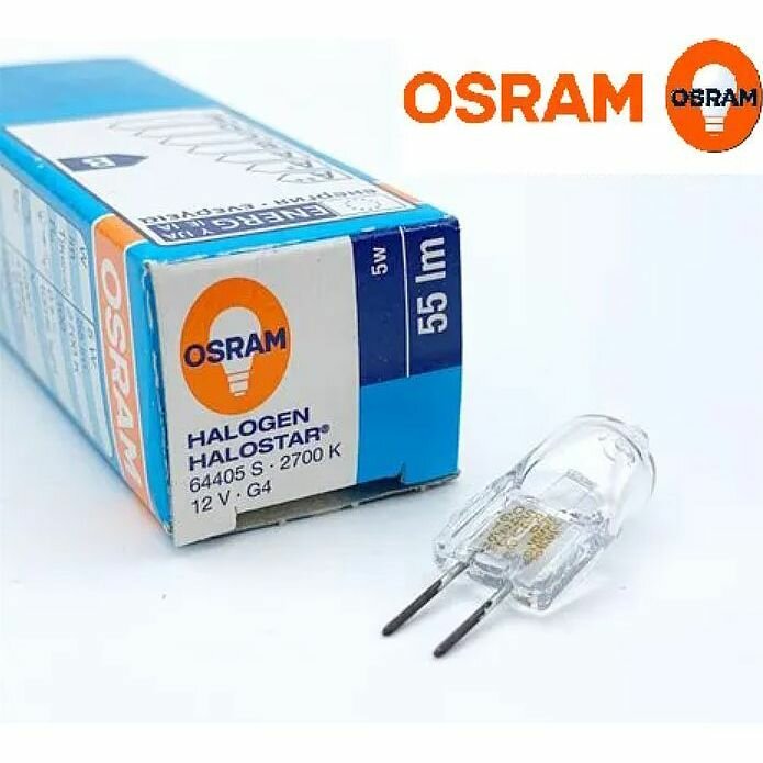 фото Лампочка OSRAM G4 5W 12V Капсула 60Лм 2800К Германия, уп.5шт