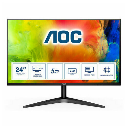 Монитор AOC 24B1H 23.6 (60 см)/1920x1080/16:9/VA/5ms/250cd/HDMI/VGA/черный