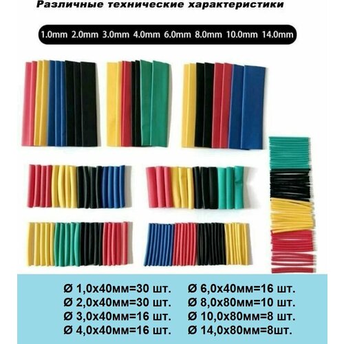 164 шт! Набор термоусадочной трубки, муфты термоусаживаемые, кембрики рыболовные, изоляция для проводов