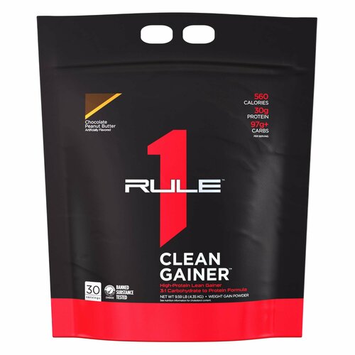 фото Гейнер rule one clean gainer, chocolate peanut butter, 30 порций rule 1