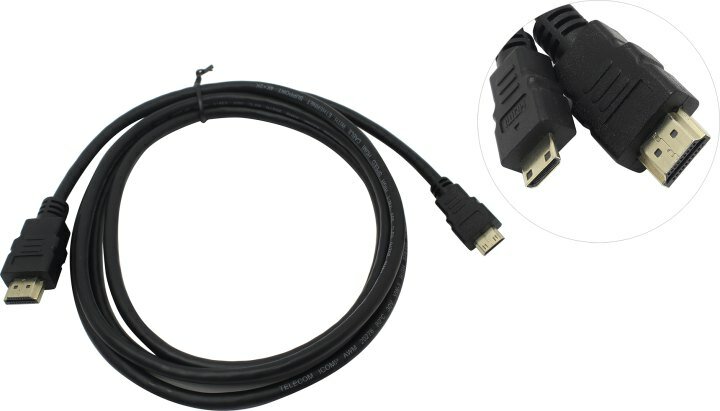 Кабель аудио-видео Telecom, HDMI (m) - Mini HDMI (m) , ver 2.0, 2м, GOLD черный [tcg205-2m] Noname - фото №19