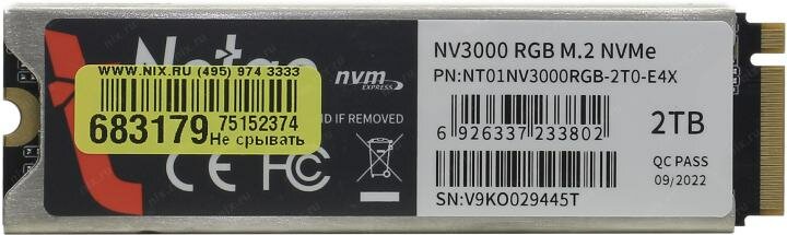 Твердотельный накопитель Netac NV3000 RGB 2048ГБ, M.2 2280, PCI-E 3.0 x4, M.2 NT01NV3000RGB-2T0-E4X - фото №16