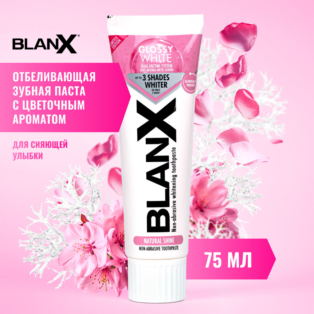 Зубная паста BlanX Glossy White, 75 мл