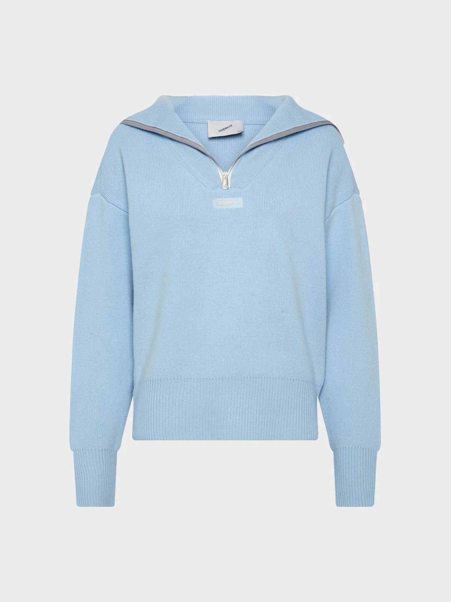 Свитер Coperni Half-Zip Boxy, размер M, , голубой