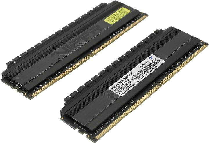 Оперативная память Patriot Memory DDR4 32Gb (2x16Gb) 3000MHz pc-24000 Viper Steel