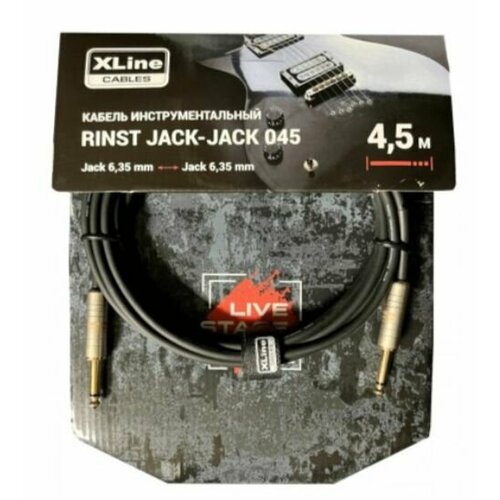 кабель xline cables rinst jack jack 9003 jack jack 90° 3м Xline Cables RINST JACK-JACK 045 Кабель инструментальный 2xJack 6,35mm mono длина 4.5м