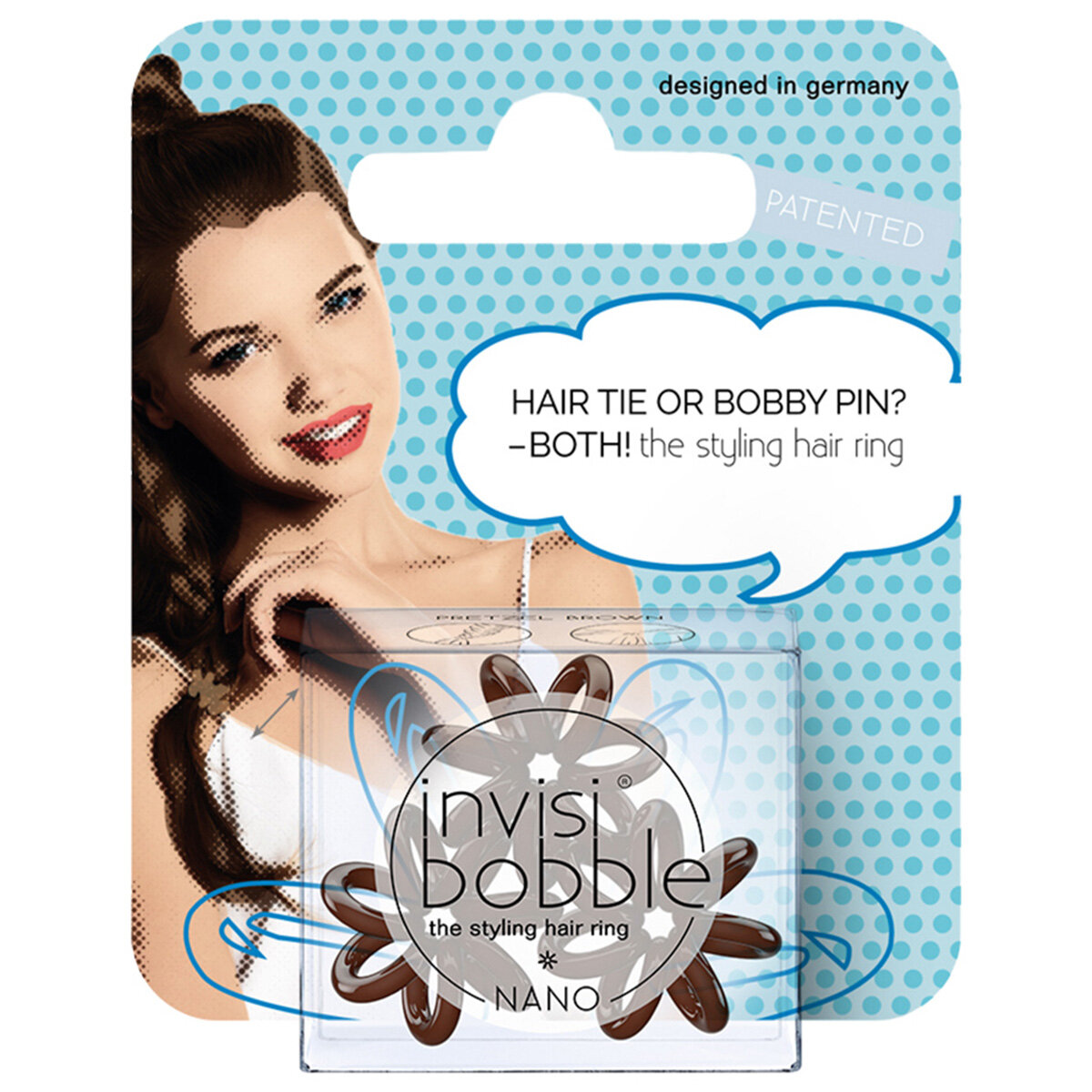 Invisibobble Резинка для волос Pretzel Brown (с подвесом) коричневый 3 шт. (Invisibobble, ) - фото №10