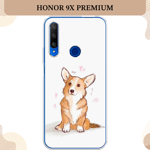 Силиконовый чехол Корги любовь на Honor 9X Premium / Хонор 9X Премиум силиконовый чехол корги на honor 9x premium