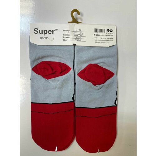 фото Носки super socks 2 пары, размер 37/42, красный, серый