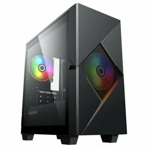 Корпус GameMax Cyclops BG без БП (Midi Tower, ATX, Черно-серый, 1*USB2.0 + 1*USB3.0, 2*120мм) корпус microatx gamemax cyclops bg без бп чёрный