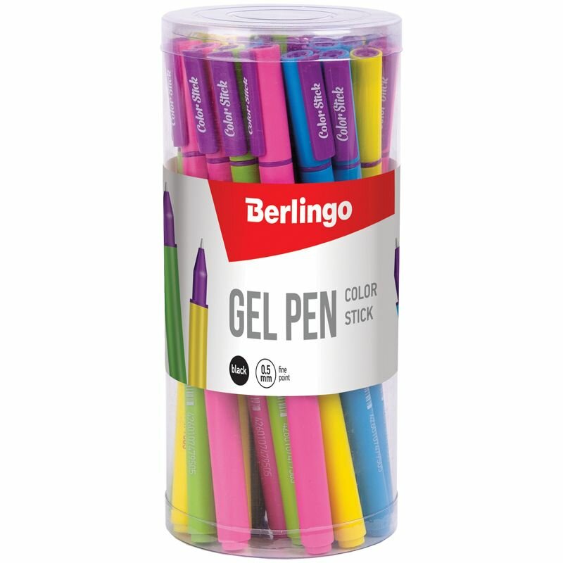 ручка гелевая черная BERLINGO Color Stick 0,5мм - фото №3