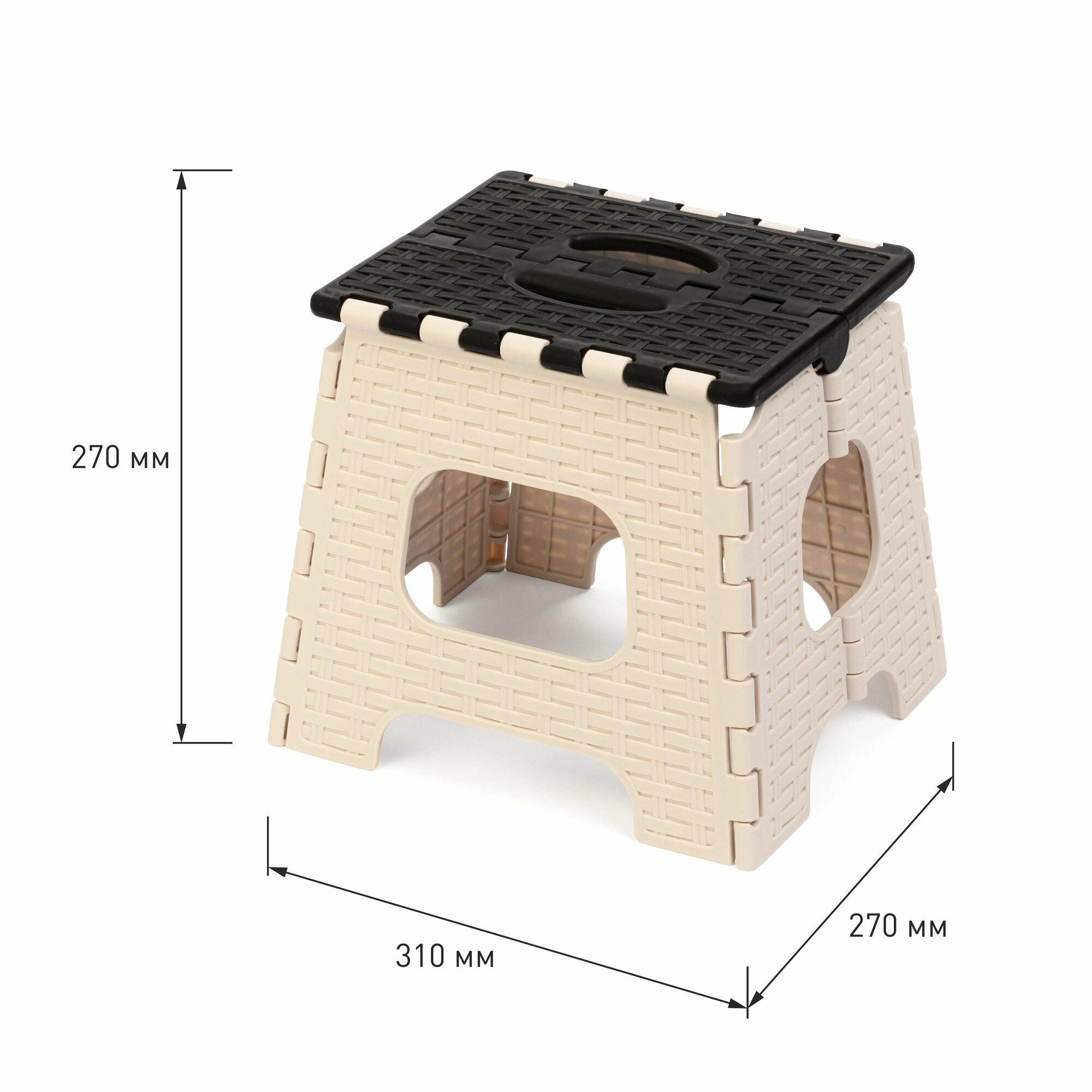 фото Табурет складной до 125кг малый для кухни, сада, дачи, туризма, отдыха высотой 27см