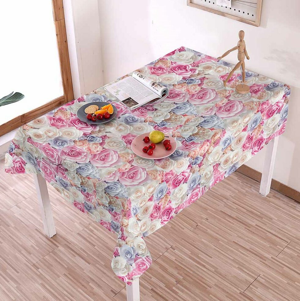 фото Скатерть-клеенка кухонная , ткань с ПВХ покрытием 137х110 см, принт - Розы ( ST1020 )