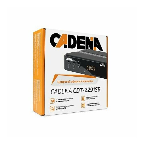 Приемник цифровой эфирный CADENA CDT-2291SB цифровой эфирный приемник cadena cdt 2214sb белый