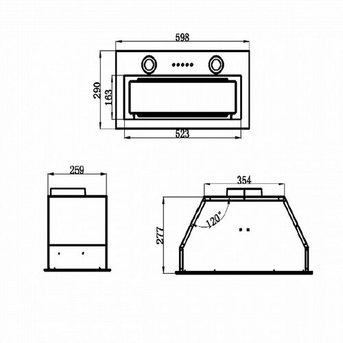 Вытяжка MAUNFELD TRAPEZE 602IG черный 1709000₽