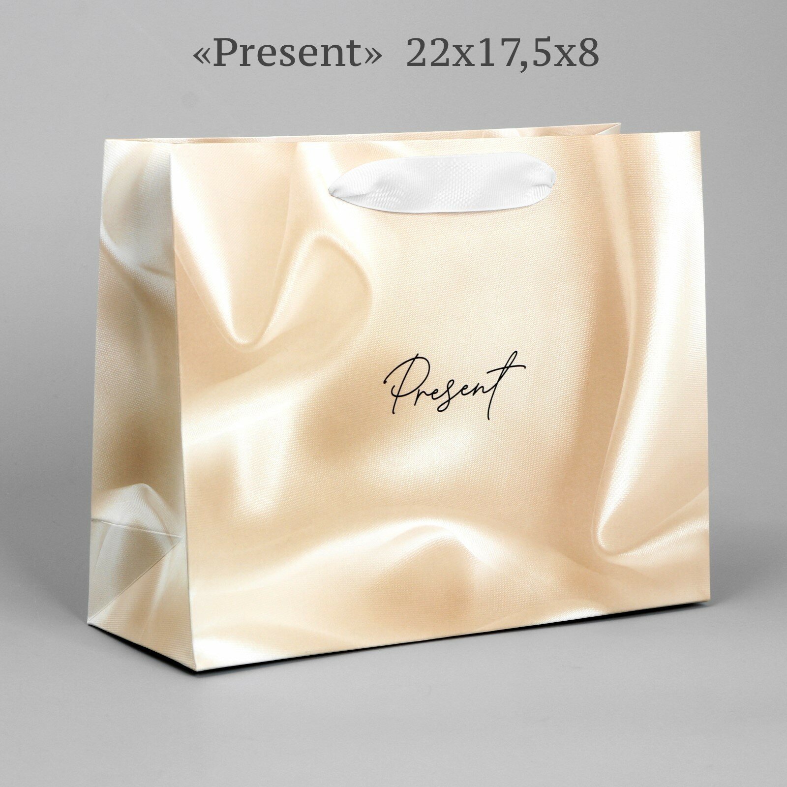 Пакет подарочный крафт, для упаковки подарка "Present"