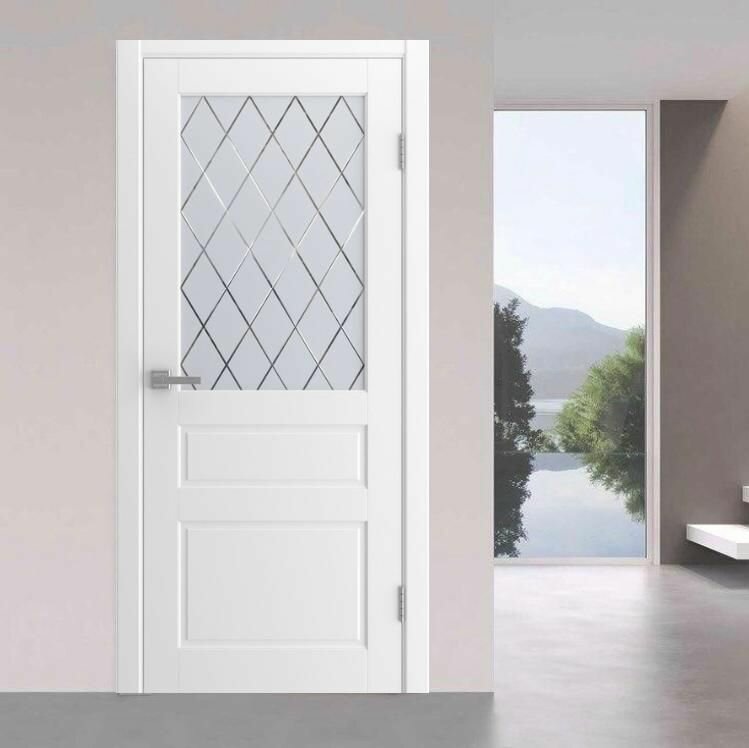 Дверь межкомнатная Stella эмаль белая Paputin's Doors 900 х 2000 мм Остекленная