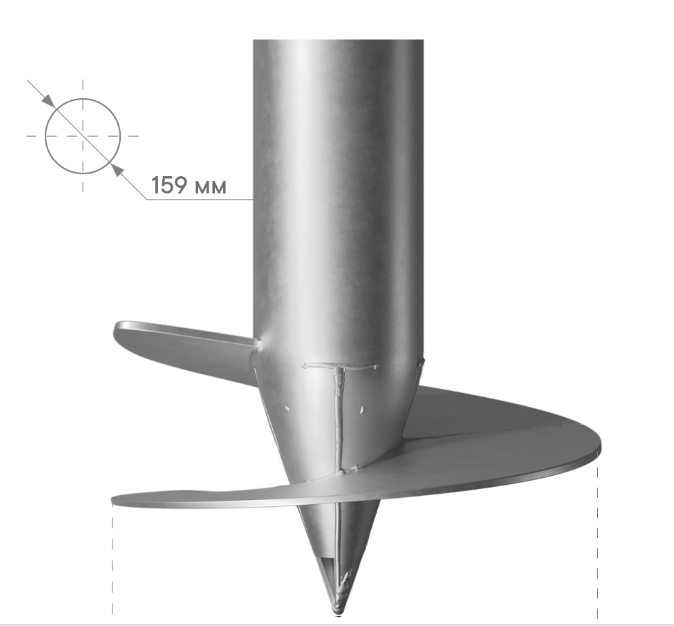 Винтовая свая 159х6000 цинк