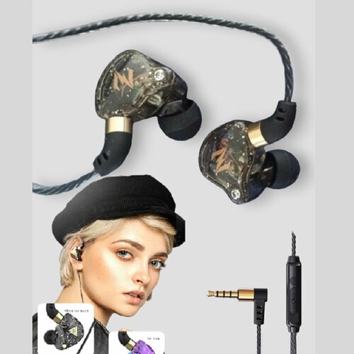 Наушники проводные QKZ NUNE-ZEN с микрофоном басовые для для мониторинга 119000₽